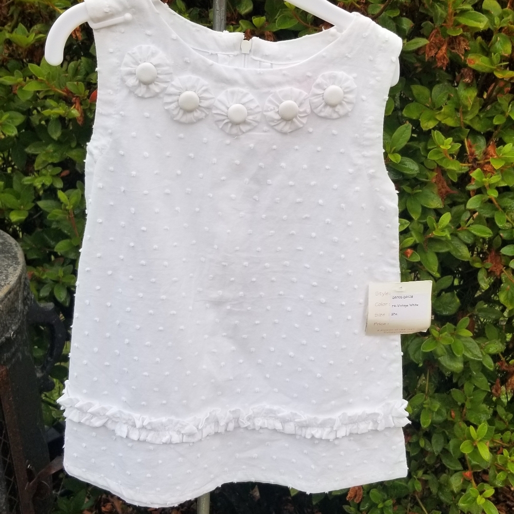 Vintage white dress with flowers